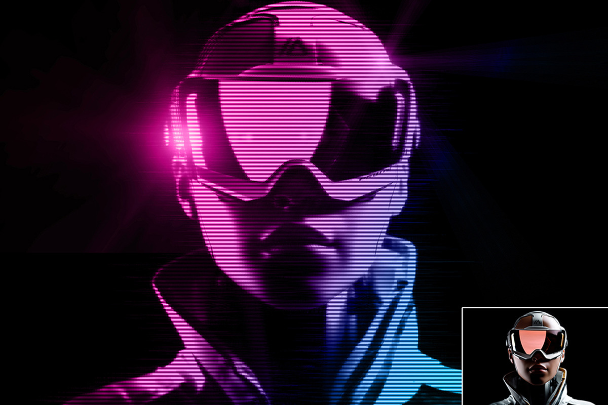 Cyberpunk Hologram Photo Effect, a Layer Style Add-On by McLittle Stock (Photo 2 of 3)