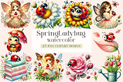 Spring Clipart, Ladybug Clipart, a Seasonal Illustration by DreamArtGraphic (Thumbnail 1 of 5)