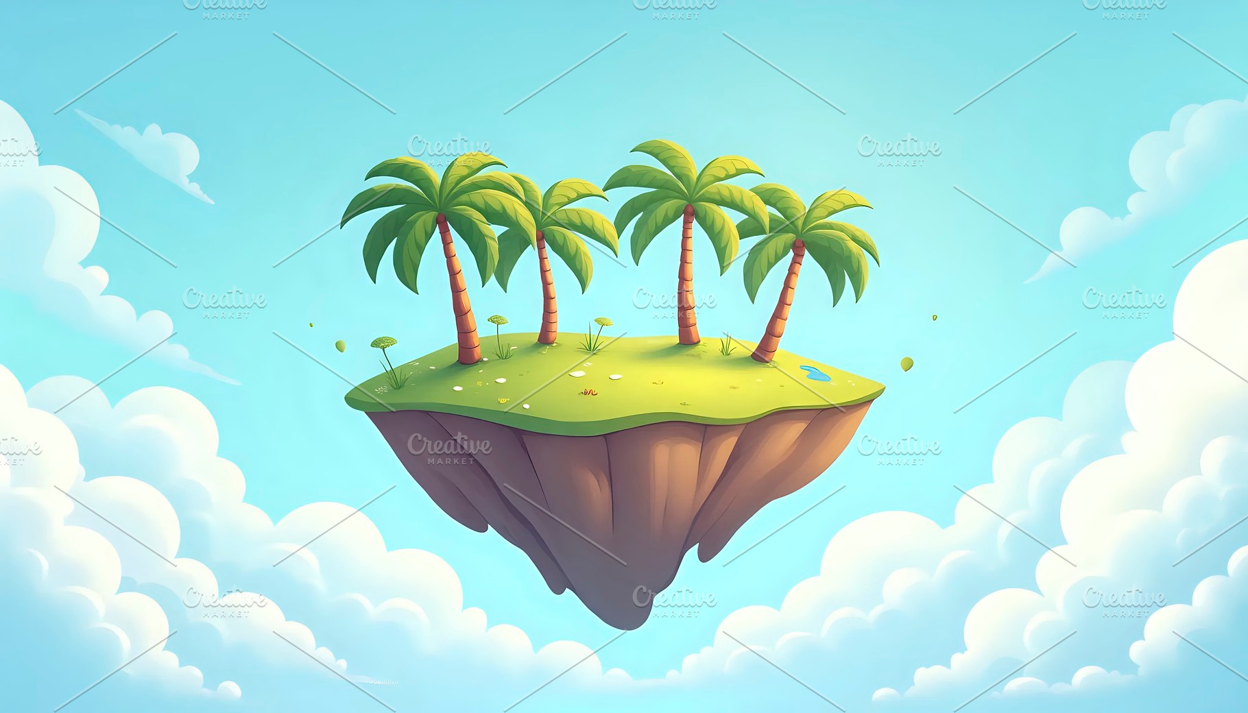 Create a nighttime tropical island s, a Photo by LOGOCREATIVE