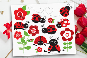 Red Ladybug Clipart, Spring, SVG