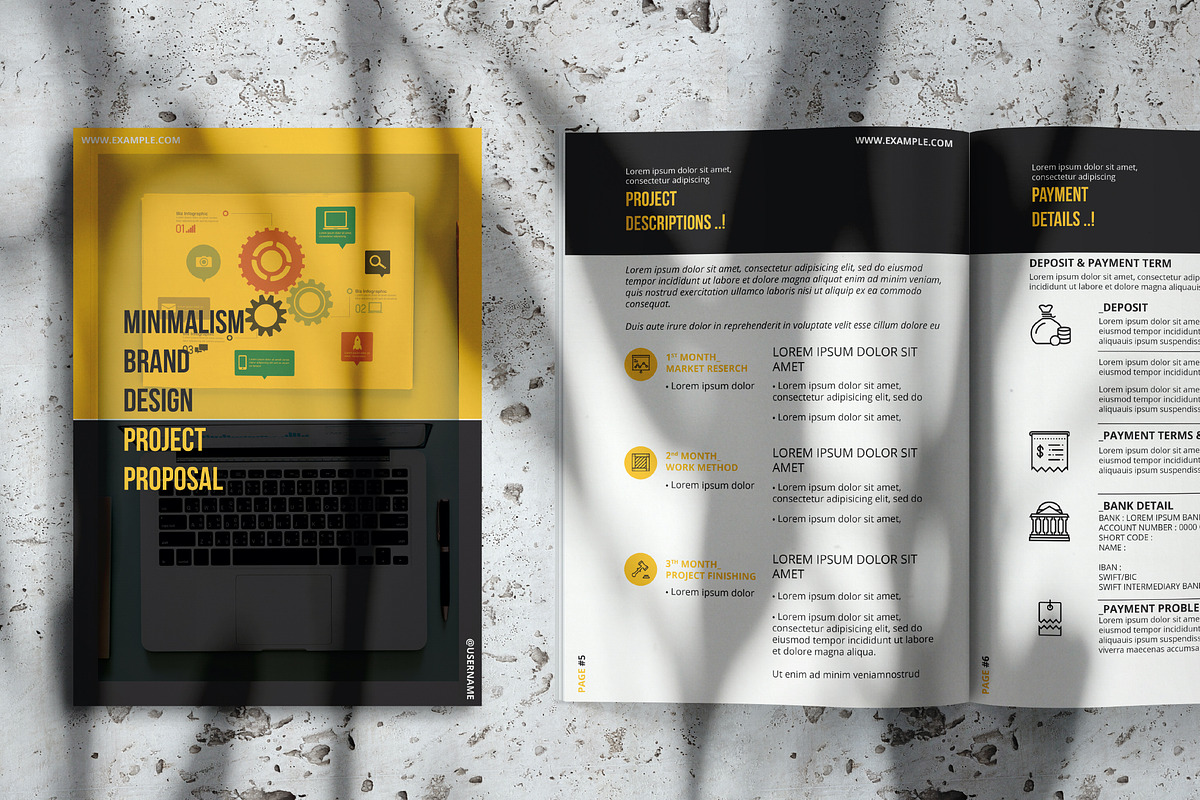 InDesign Proposal with Yellow Accent, a Stationery Template by Bizz_District_Studio (Photo 1 of 2)