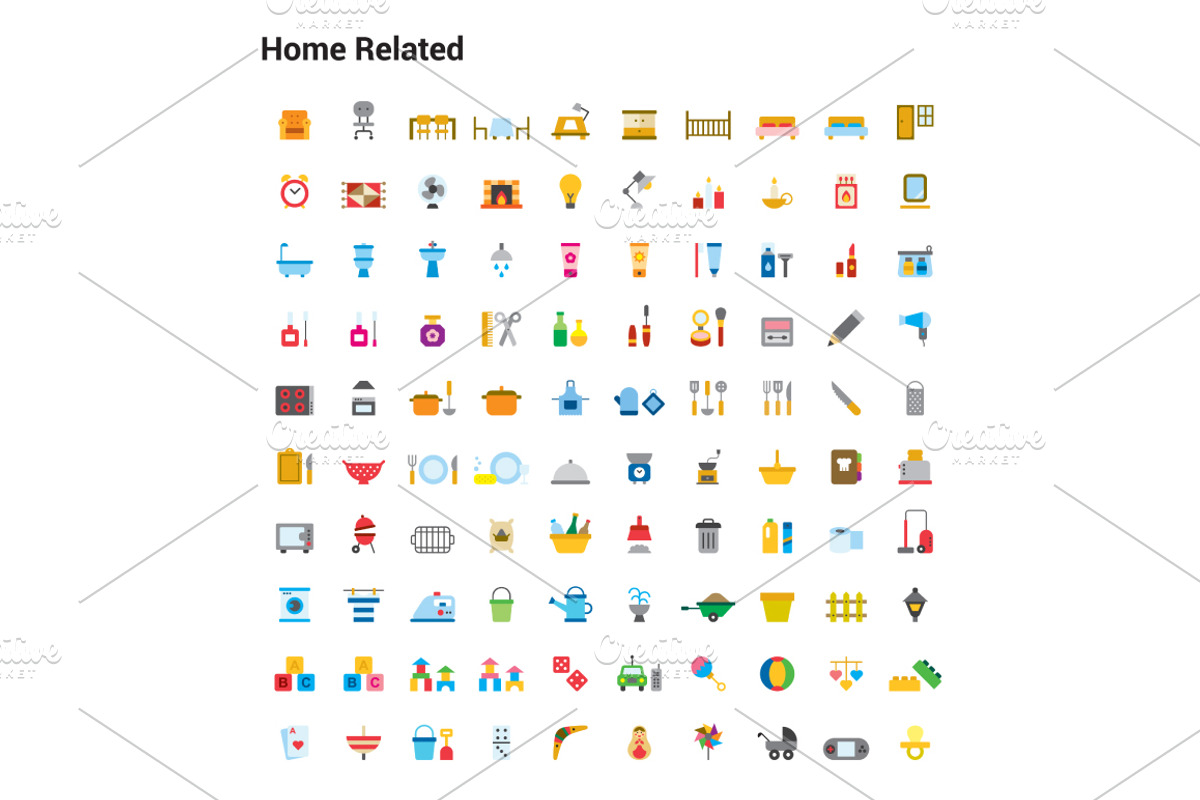 +1000 COLORED FLAT ICONS, an Icon by beguima (Photo 3 of 14)