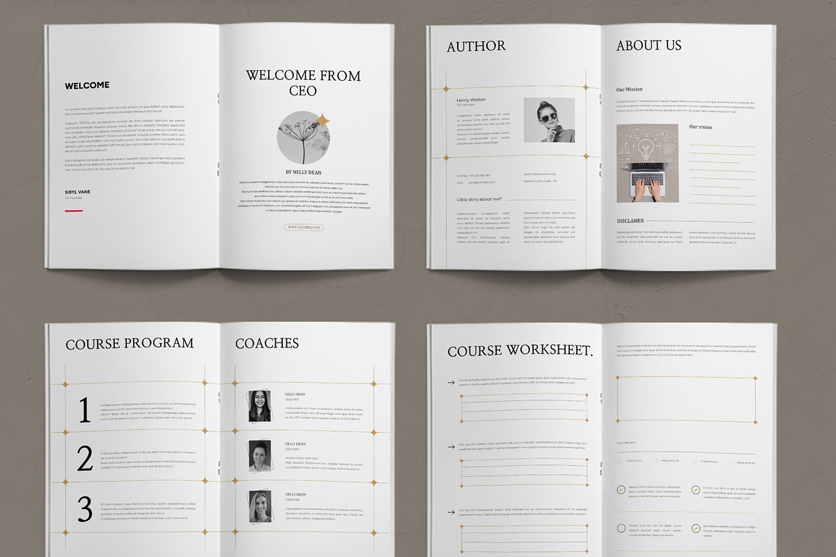 Course Workbook Layout