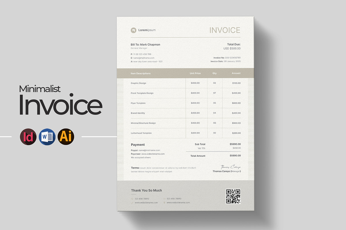 Invoice Template | Word & InDesign