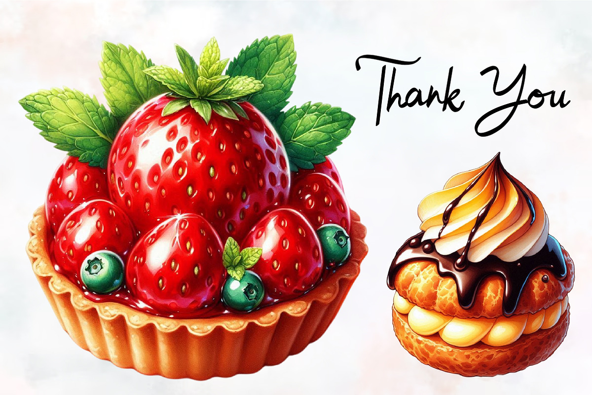Pastry Watercolor ClipArt's, an Illustration by RobertsArt (Photo 6 of 7)