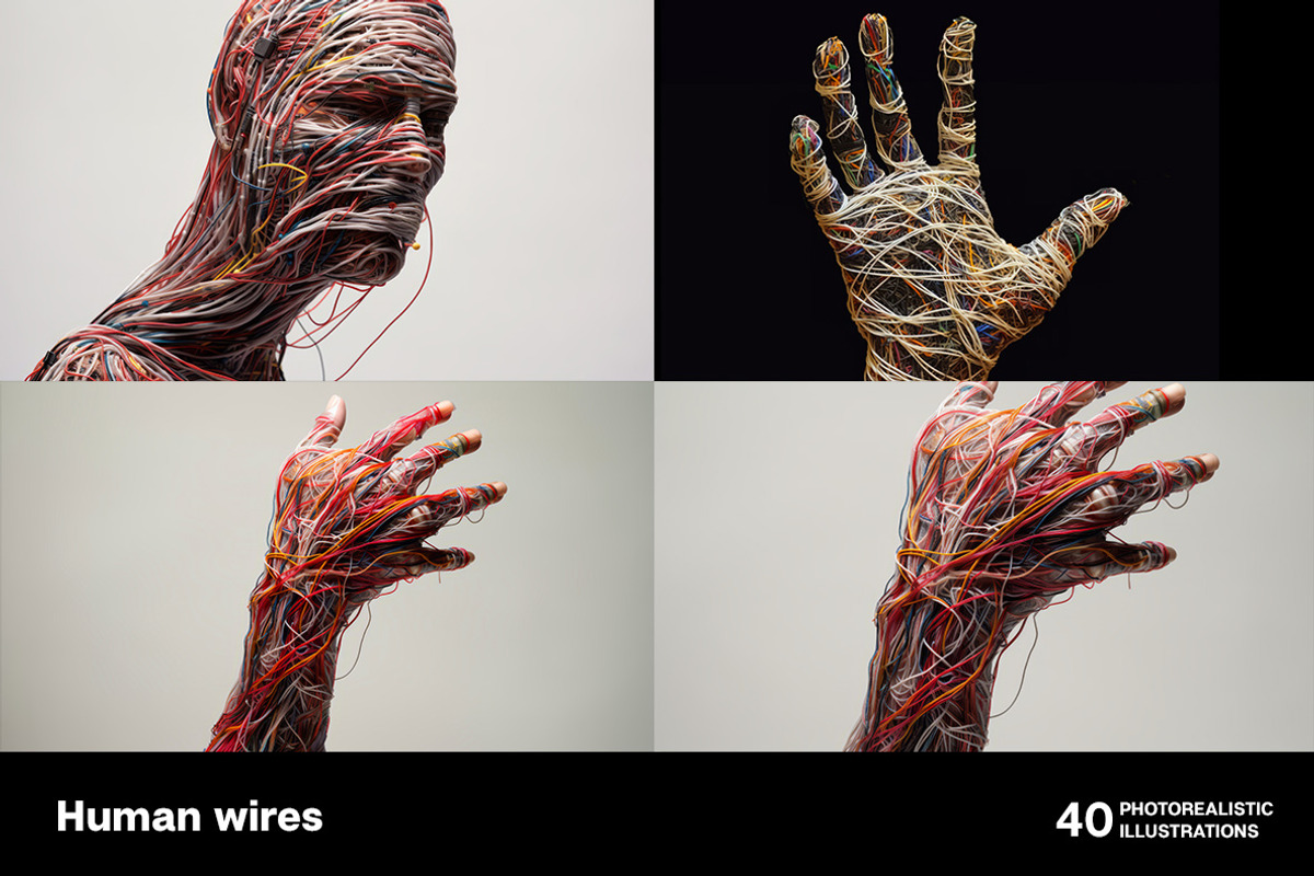 Human Wires. 40 images, a Technology Illustration by Handmadefont (Photo 4 of 11)