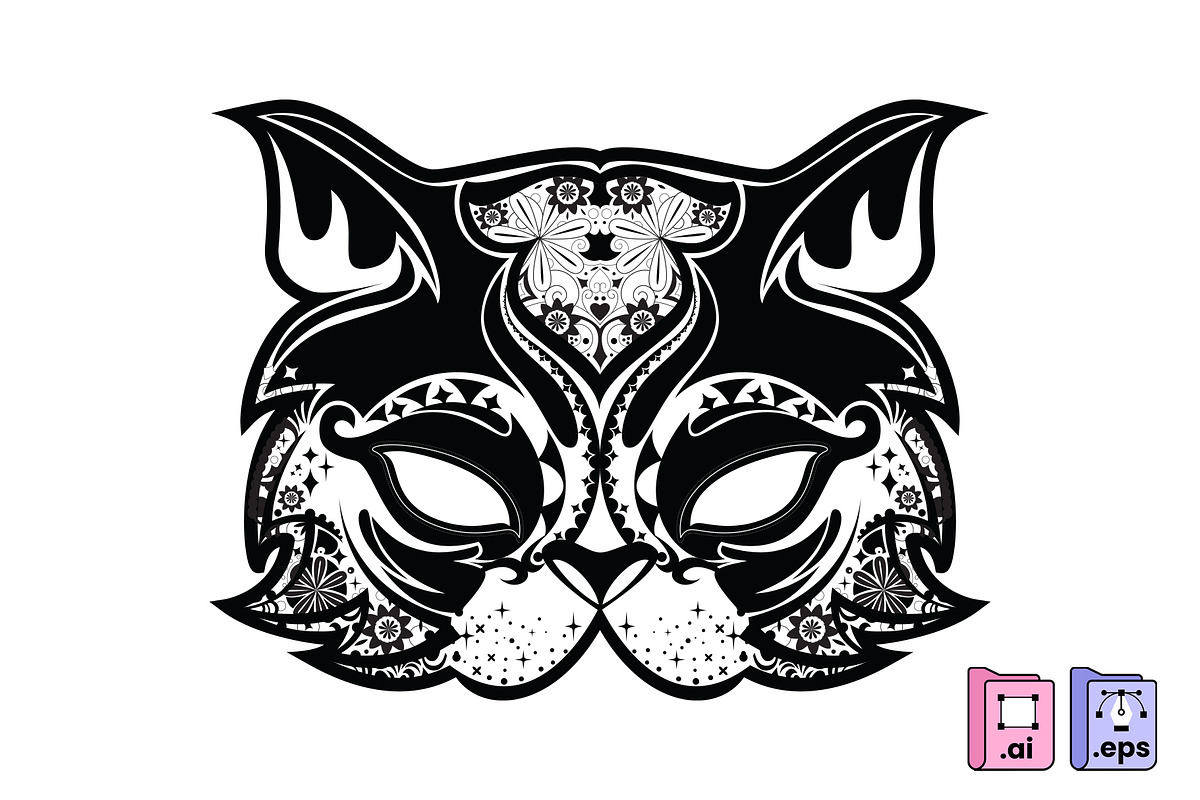 Cat Mask, a Decorative Illustration by MISS CHATZ (Photo 1 of 3)