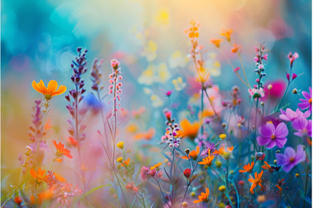 Abstract wild flowers. Generate Ai, a Nature Photo by Ylivdesign