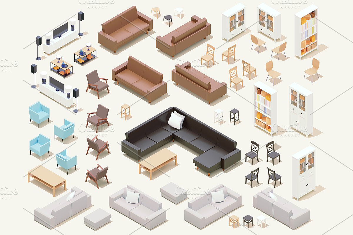 Vector home furniture and equipment, an Object Graphic by tele52 (Photo 4 of 12)