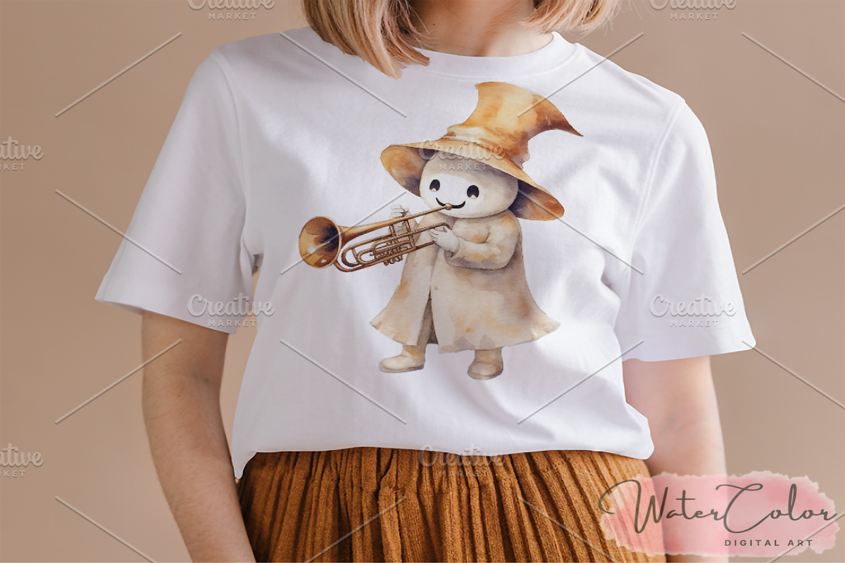 The Cute Ghosts Collection Clipart, a Seasonal Illustration by Watercolor Digital (Photo 6 of 8)