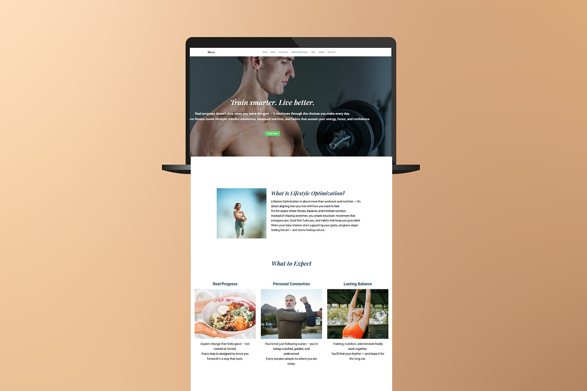 Mova Personal Trainer WordPress Theme preview 3