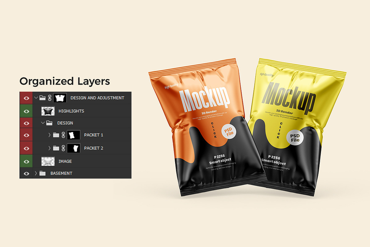 High Quality Snack Bag Mockup, a Packaging Mockup by Ram Studio LLC (Photo 9 of 12)