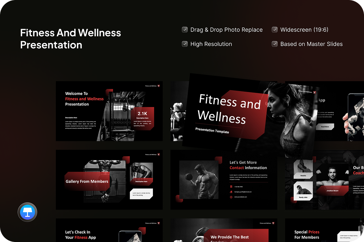 Fitness and Wellness Keynote, a Presentation Template by SquidPixey (Photo 1 of 7)