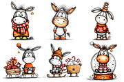 Whimsical Christmas Donkey Clipart, an Illustration by Pixels.Craft (Thumbnail 6 of 6)