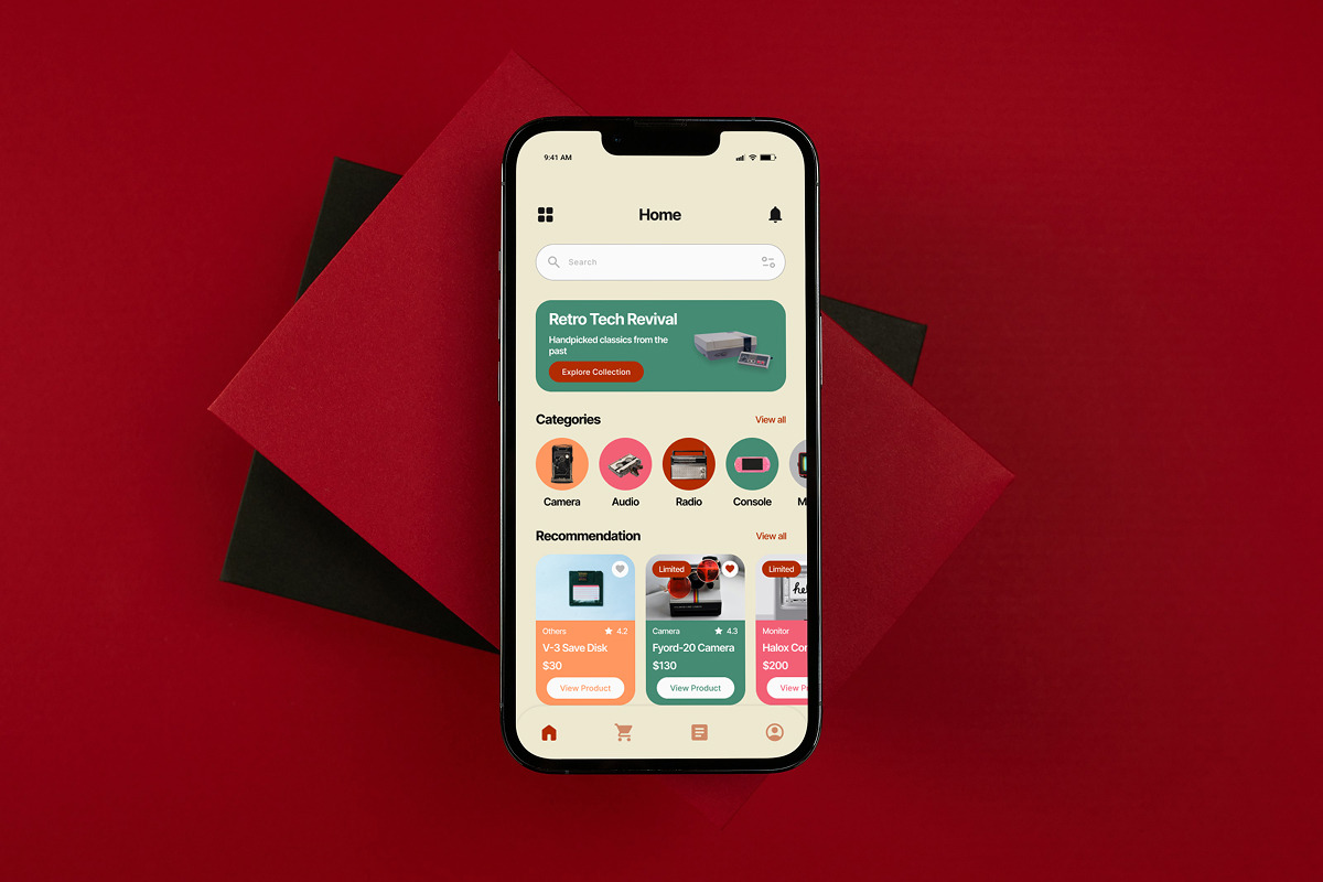 Oldies Retro Tech E-commerce UI Kit, an App Template by trabaskriya (Photo 5 of 5)