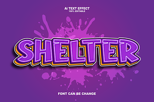 Shelter Editabele Text Effects.