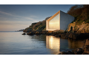 Modern Coastal Building with Glass, an Architecture Photo by Lermont51