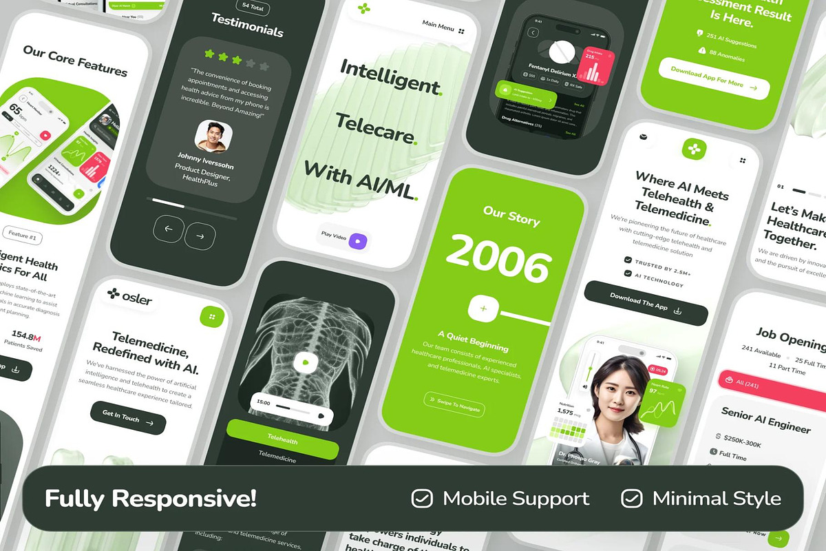 osler AI Telehealth Telemedicine, an UI Kit Template by Creative Perspective (Photo 4 of 8)