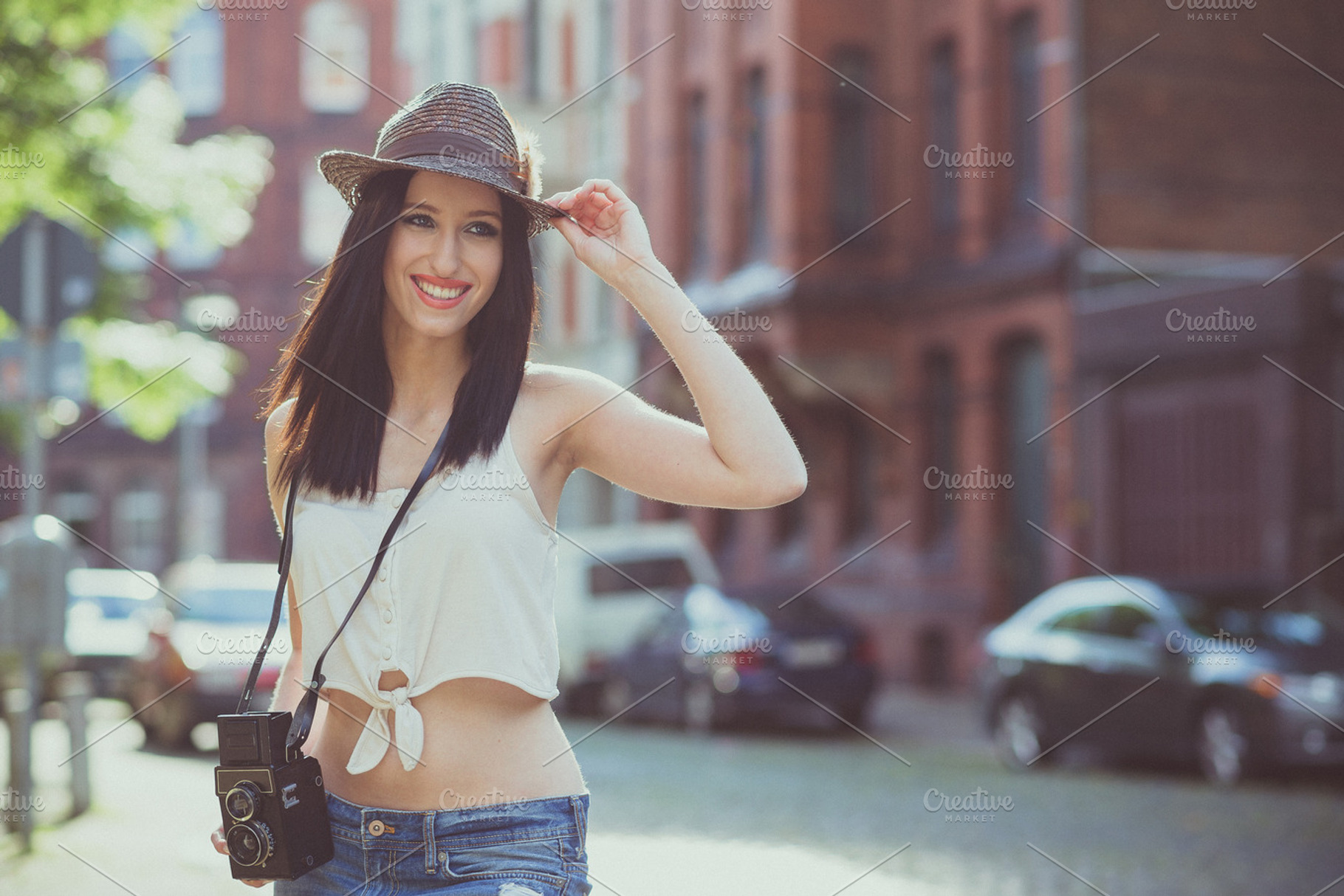 Hipster Tourist Girl Stock Photo Containing Girl And Woman