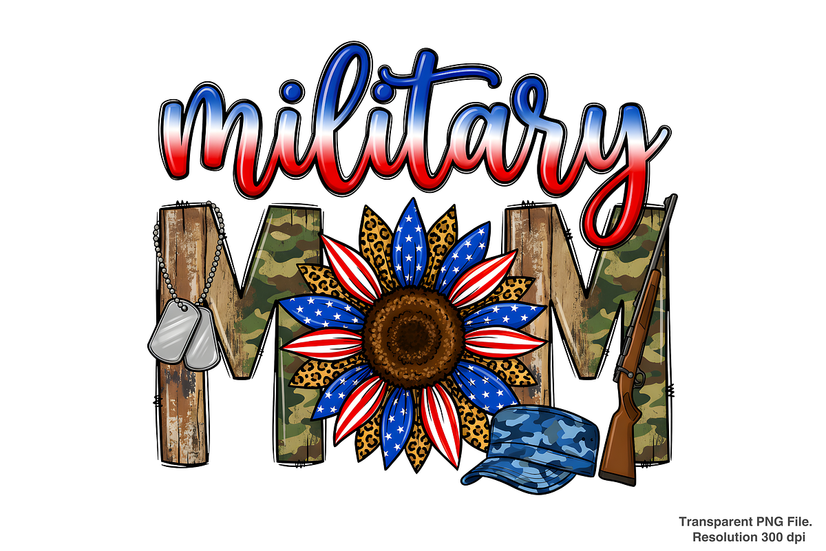 Military Mom Png, 4th of July Png, an Object Graphic by Clipart Bloom (Photo 1 of 3)