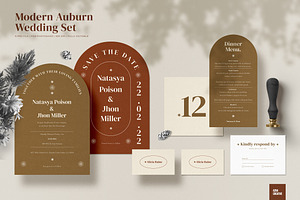 Modern Auburn Wedding Set
