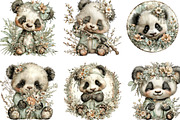 Whimsical Spring Panda Clipart, an Illustration by Designking (Thumbnail 2 of 5)