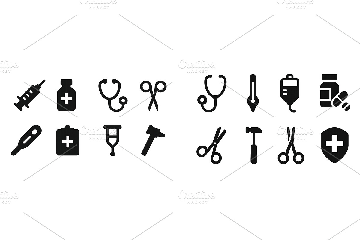 Collection of medical icons, a Healthcare Illustration by ZinetroN