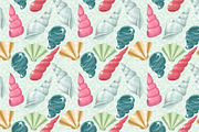 Vector pastel seashells, a Pattern Graphic by Alenarozova (Thumbnail 2 of 3)