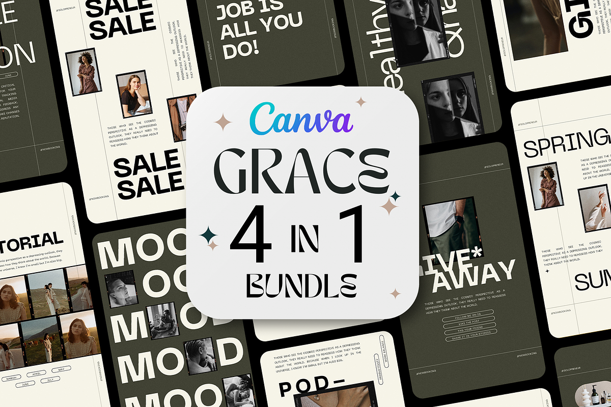 Grace - Aesthetic Social Media Pack, a Social Media Template by SilverStag Type Foundry (Photo 1 of 38)