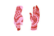 Henna tattoos, mehendi on hands set, a Person Illustration by PaperTrident (Thumbnail 3 of 5)