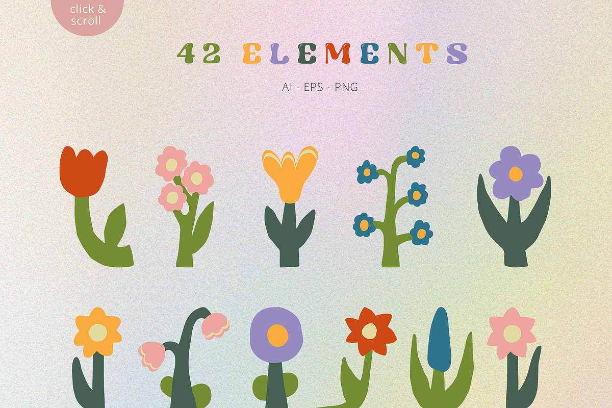 Spring Flowers Vector Collection, an Illustration by viktoriiavk (Photo 8 of 10)