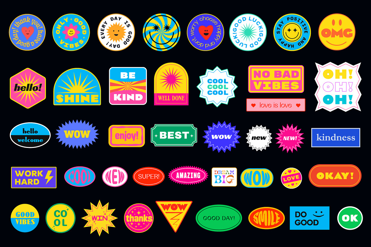 Cool Trendy Stickers Collection, an Illustration by craftlove (Photo 2 of 2)