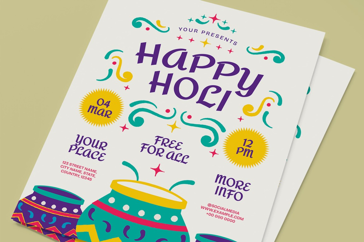 Happy Holi Flyer, a Flyer Template by graphicook (Photo 3 of 3)
