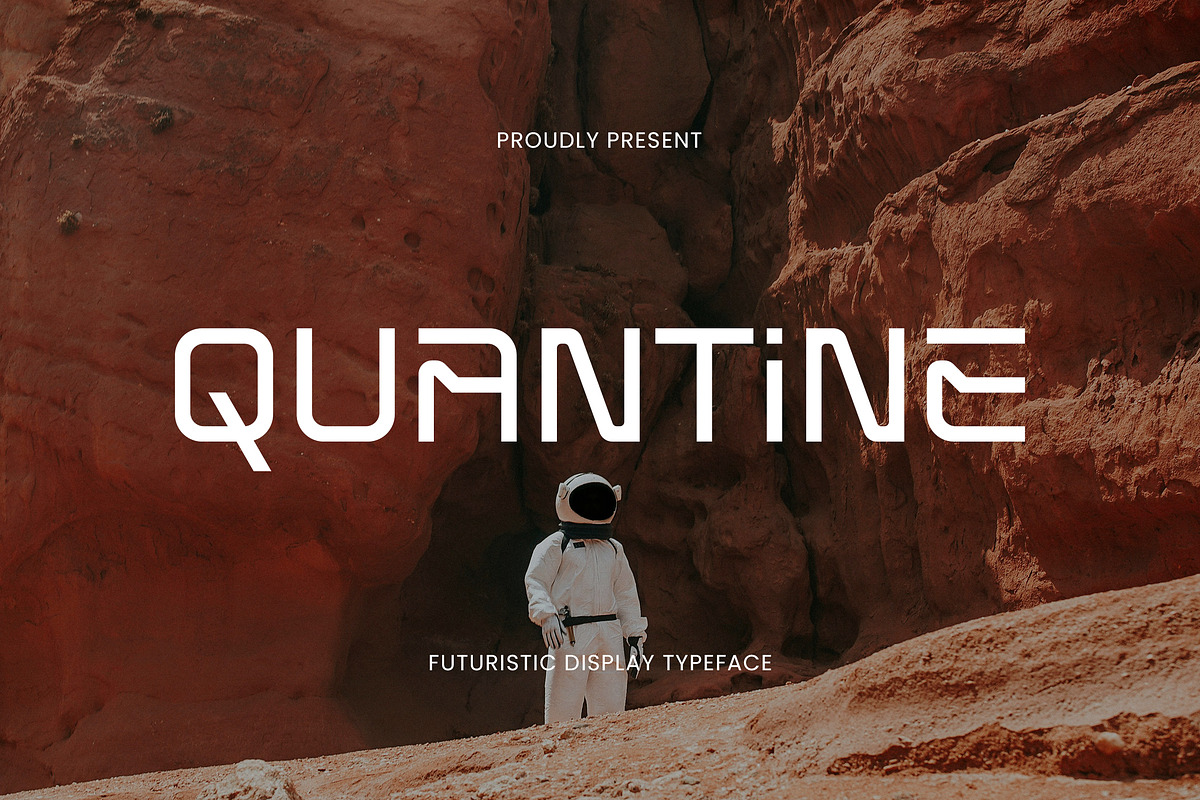 Quantine - Futuristic Font, a Script Font by AQR Studio (Photo 1 of 8)