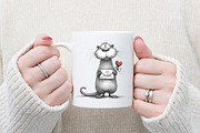 Valentine's Whimsical Otters Clipart, an Illustration by designcity5 (Thumbnail 5 of 5)