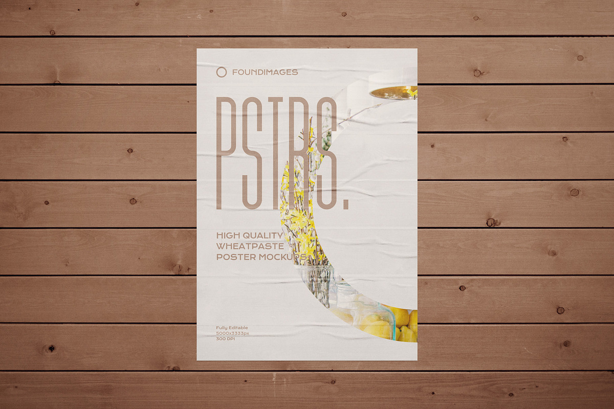 50 poster mockup bundle glued paper, an Advertising Mockup by FoundImages (Photo 21 of 55)