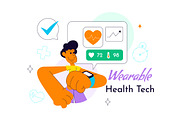 10 Wearable Health Tech Illustration, a Technology Illustration by denayunebgt (Thumbnail 4 of 4)