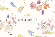 Little Spring Watercolor Set, an Object Illustration by Watercolor_Ma (Thumbnail 1 of 6)