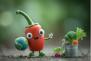 A chili pepper character with a, a Food & Drink Photo by ZinetroN