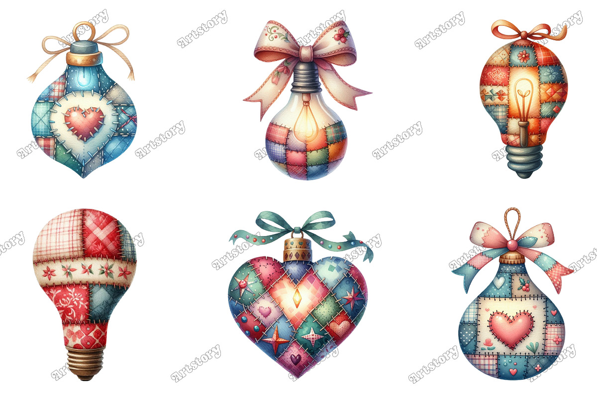 Watercolor Christmas Lights Clipart, an Illustration by designcity5 (Photo 2 of 5)
