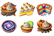 Pie Watercolor Clipart PNG, an Illustration by SinaCreation (Thumbnail 2 of 5)
