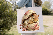 Whimsical Easter Squirrel Clipart, a Seasonal Illustration by Canvas Craft (Thumbnail 5 of 7)