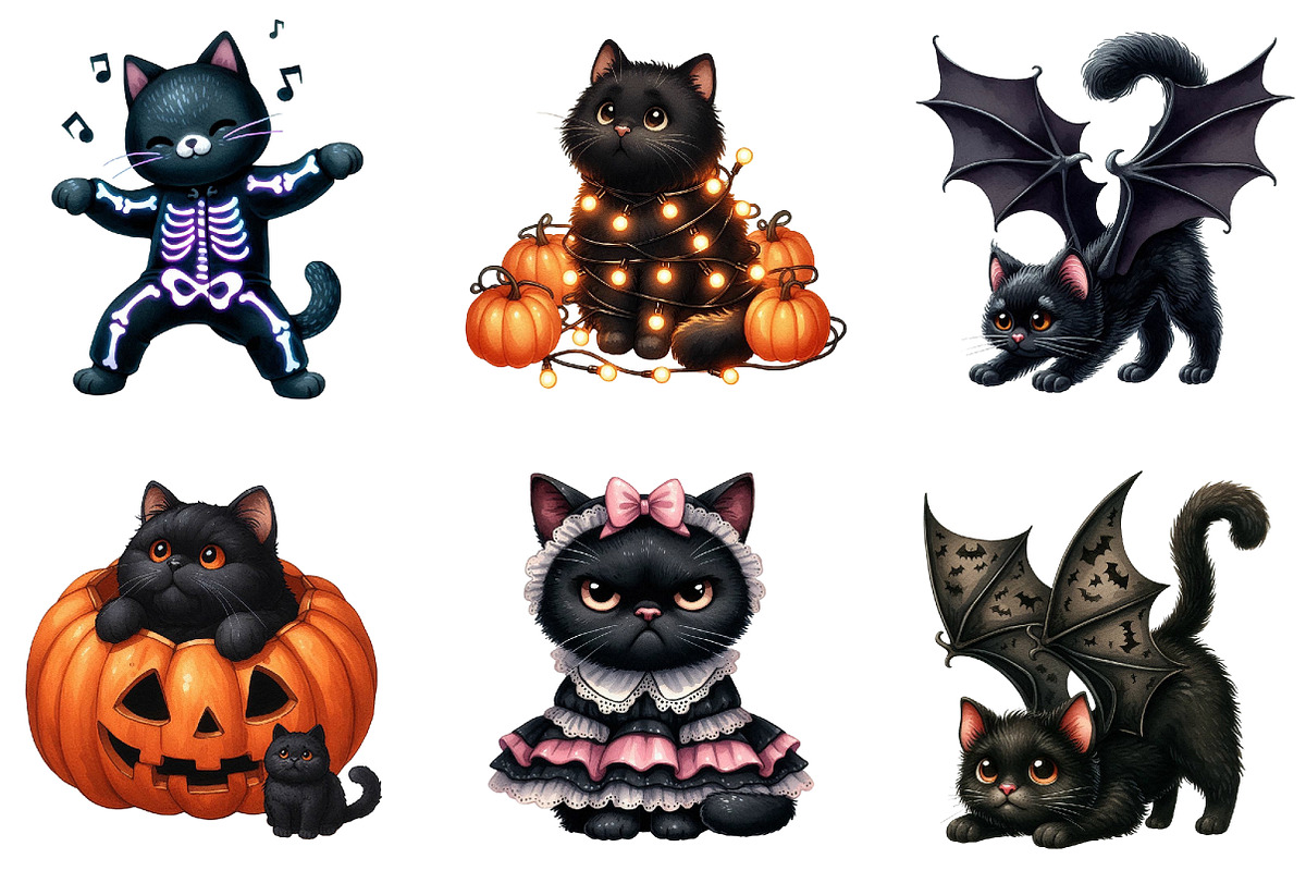 Funny Halloween Black Cat Sublimatio, an Illustration by DreamArtGraphic (Photo 3 of 4)