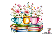 10 Books and Flowers Clipart PNG, an Illustration by Clipart Bloom (Thumbnail 11 of 11)