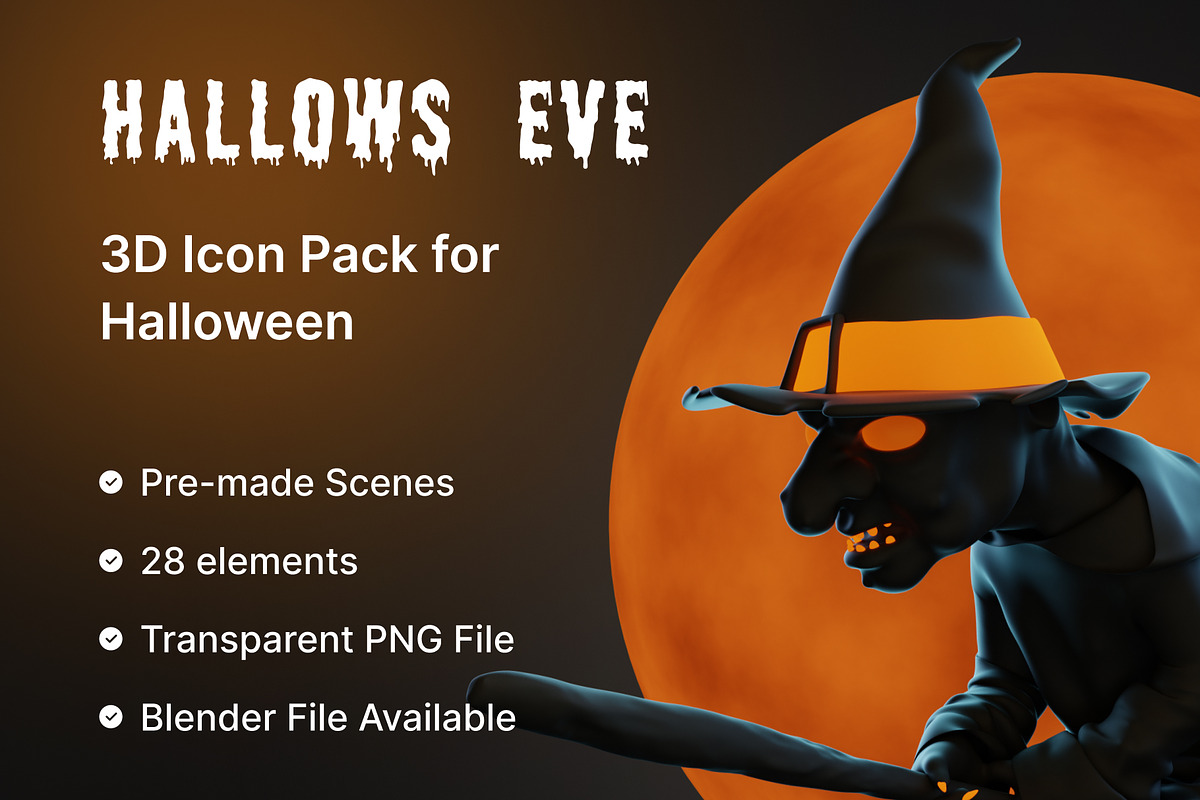 HallowsEve–Premium Halloween 3D icon, an Object 3D Model by Iqonic Design (Photo 1 of 8)