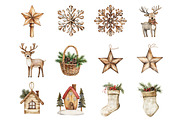 Neutral Rustic Christmas Clipart, an Illustration by Design Market (Thumbnail 2 of 4)