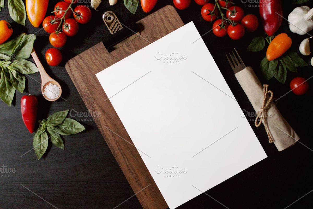 Vintage food menu MockUps, a Print Template by BarcelonaShop (Photo 3 of 7)
