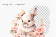 Floral easter bunny clipart, an Object Graphic by MyLittleMeow (Thumbnail 5 of 7)