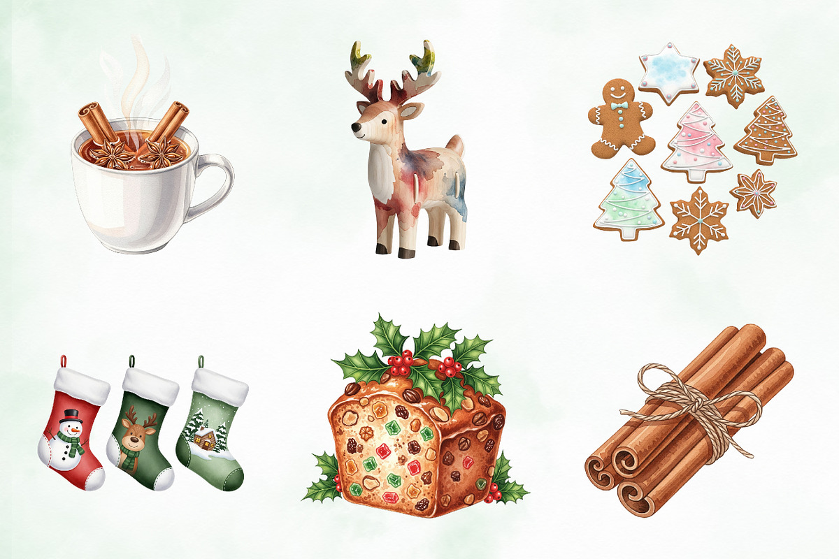 Cozy Rustic Christmas Clipart Bundle, an Illustration by Creative Art (Photo 2 of 10)