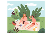 Men relax in nature. Summer vacation, a Person Illustration by Good Studio (Thumbnail 1 of 3)